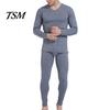 Long-sleeved Top And Pants Set 2 Pcs/Set Winter Men Thermal Underwear V Neck Plush Lined Seamless Long Sleeve Warm Slim Fit High Elastic Cold Weather