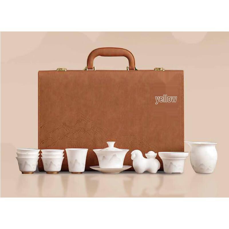 SUSHI CERAMICS Suet Jade Porcelain Gaiwan Tea Set
