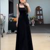 #Ice silk threaded, French temperament vest skirt slim-fitting summer waist thin square neck sleeveless