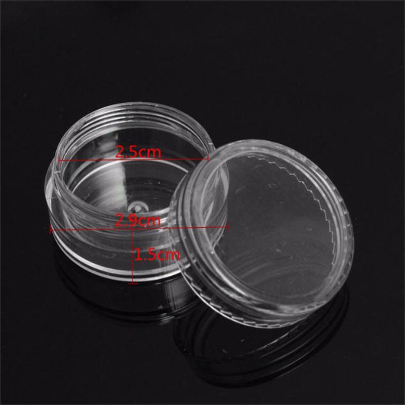 5/50pcs 5g Sample Clear Cream Jar Mini Cosmetic Bottles Containers Transparent Pot For Nail Arts Small Clear Can Tin For Balm