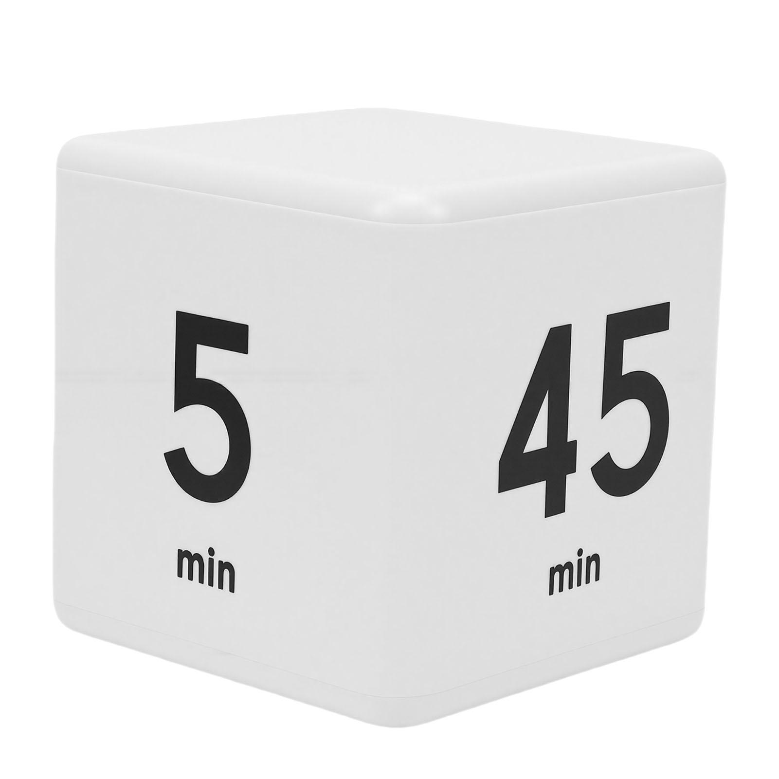

Куб-таймер обратного отсчета Несколько настроек времени 5 15 25 45 минут Таймер для учебы для студентов Белый