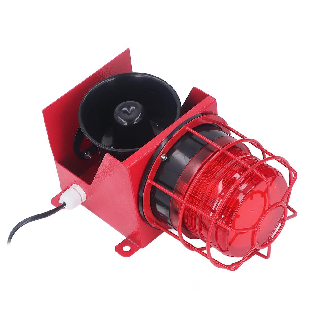 Alarme Sonoro e Luminoso Industrial Sirene de Alta Potência Buzina 115db Alarme Audível Visual de Segurança Instalação na Parede Plugue UE 220V