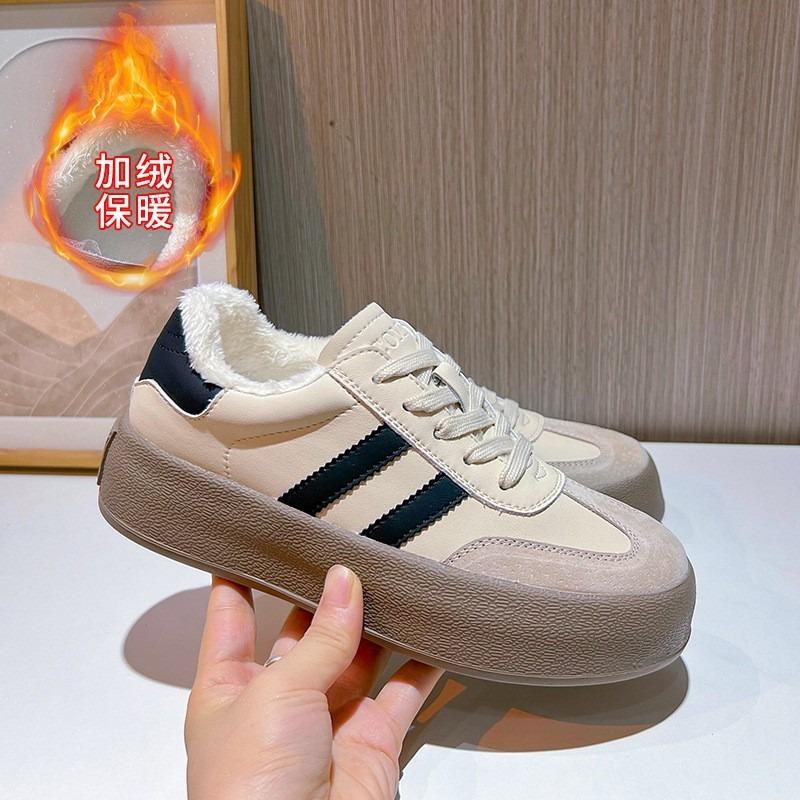 Leather spring new women's platform sports white shoes women's retro casual women's shoes