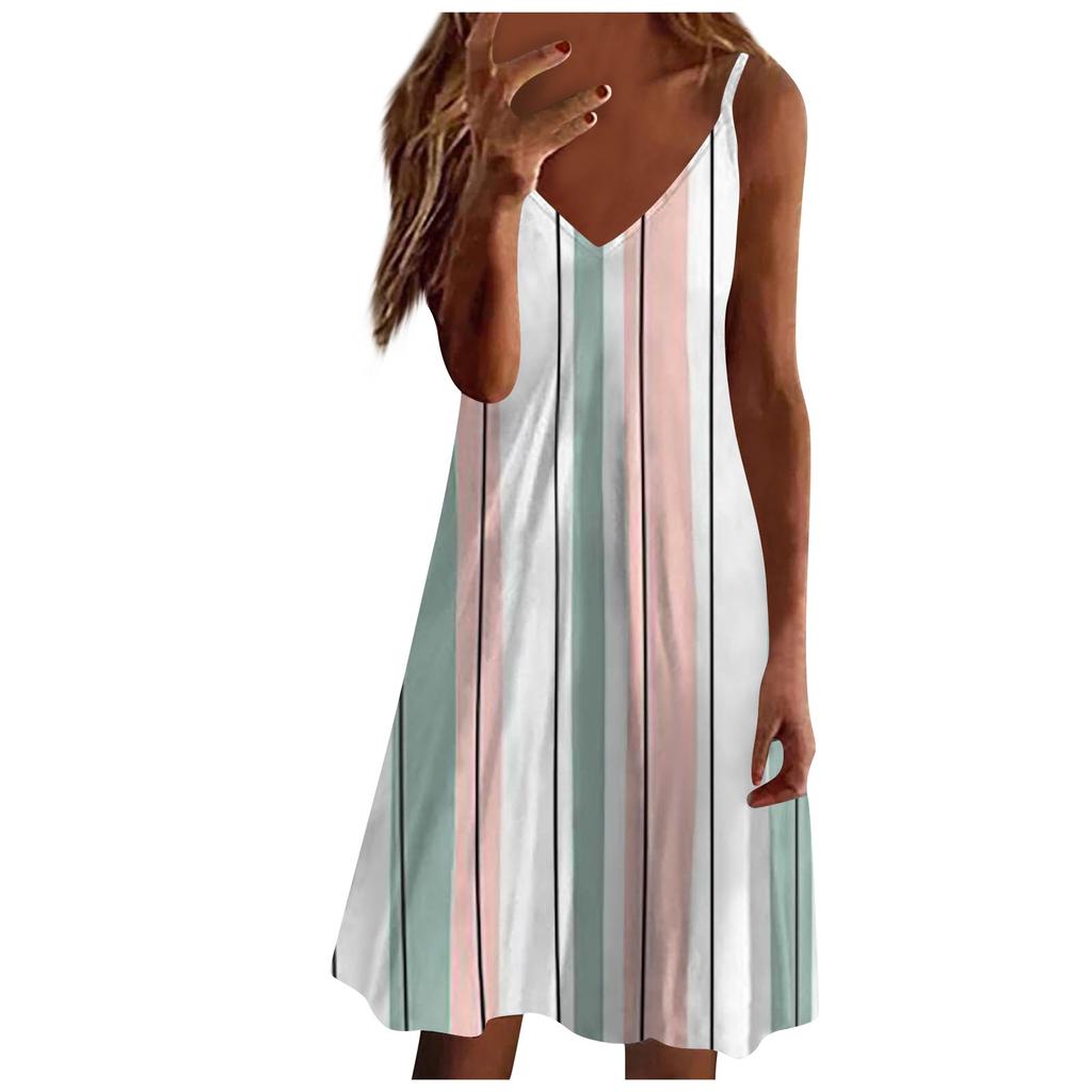 Damenkleid Lässig Print Strandrock Sommerkleid