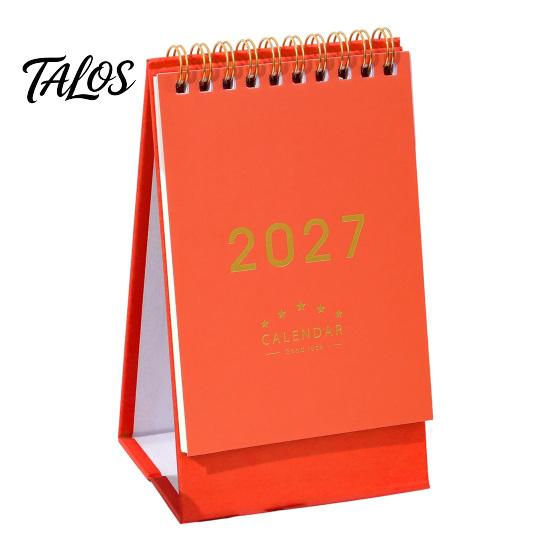 Monthly Organizer for Desk 2027 Calendar, Standing Flip Desktop Minimalist Gold Foil Cover Home Office Accessory Planner, Thick Paper Note Taking,