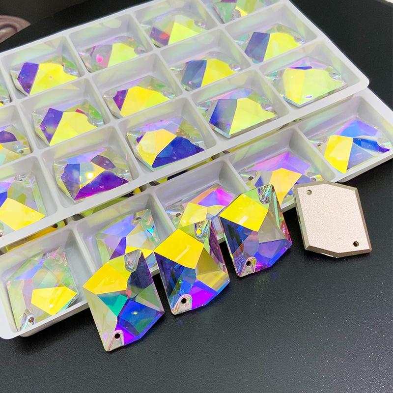Crystal Strass Sew on Rhinestones Flat Back Sew on Clothing Flatback Glass Sewing Crystals With Holes for Dresses
