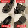 High-heeled platform loafers 2025 spring and autumn new small height-increasing single shoes British style one-pedal small leather shoes women