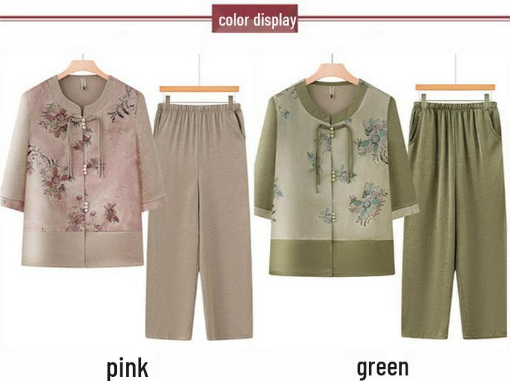 Summer Fashion Set for Middle-Aged & Elderly Women: 2026 New Style Top - Perfect for Mom & Grandma's Mother's Day