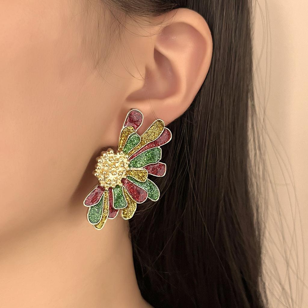 Christmas Fashion Simple Elements, Stud Earrings, Women's Design, Exaggerated Irregular, Special-shaped Flowers, Earrings, Accessories