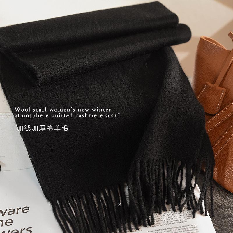 Pure wool scarf men's winter wind warm neck protection scarf boys birthday gift