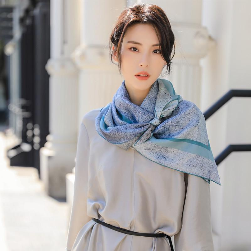 Silk Scarf Female Silk Sunscreen Large Square Scarf 100 Mulberry Silk Temperament Scarf Female Beach Towel Shawl Silk Gift