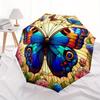 1pc Butterfly Garden Compact Travel Umbrella, Automatic Folding Lightweight Windproof 8-Bone Reinforced Design, Portable for Backpack Durabl