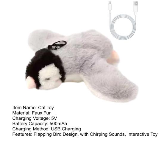 Yousheng Flapping Bird Cat Toy Rechargeable Flapping Sparrow with Chirping Sounds Catnip Interactive Plush Bird Toy for Cats Play And Exercise