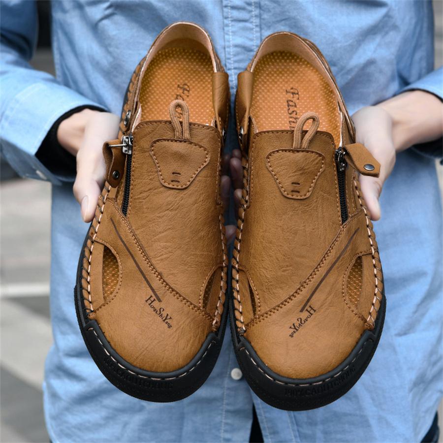Fashion 2025 Casual Men Sandals Covered Toe Summer Beach Shoes Breathable Hole Sneakers Outdoor Quick Drying Casual Sandals Big Size 48