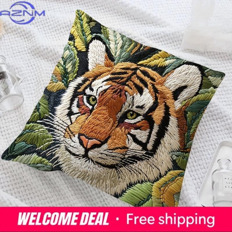 Tiger 2D Flat Printed Pillowcase: For Your Home Decoration Sofa Cushion Cover, Home Decoration, All-Match Touch