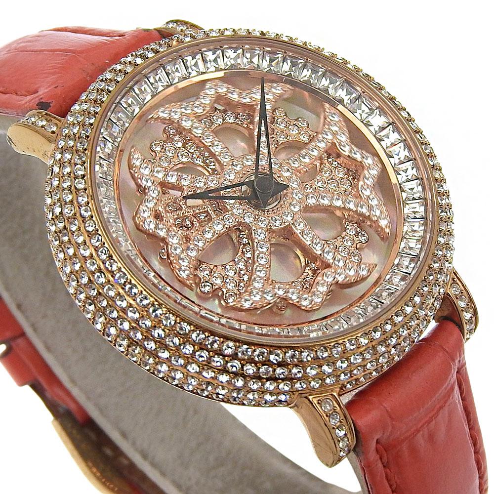 BRILLAMICO Lily 1.6" Watches Pink goldDial Plated Gold/Rhinestone Quartz Analog display mens Used