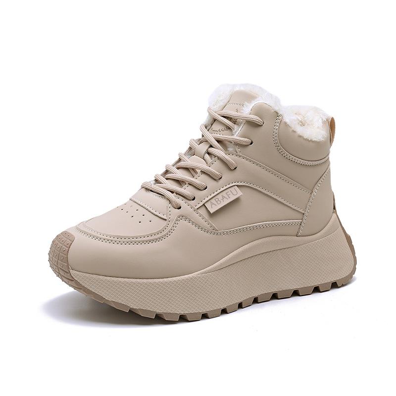 

Женская мода легкие зимние теплые меховые одинарные сноубутсы с мягкой подкладкой, нескользящие повседневные спортивные хлопковые ботинки 40 хаки