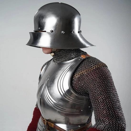 Medieval Knight Armor Set Gothic Breastplate Chainmail Helmet Historical Reenactment LARP Costume