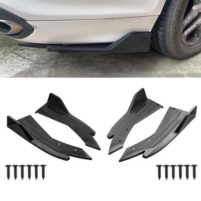 Protetor universal de para-choque traseiro de carro, fibra de carbono, ABS, spoiler, saia lateral, fibra de carbono, anti-riscos