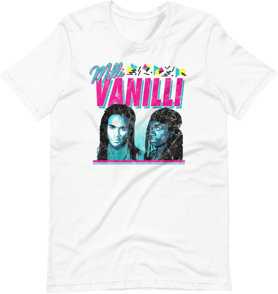 Milli Vanilli Retro 90s Style Graphic White Tee Short-Sleeve Unisex T-Shirt 3XL белый