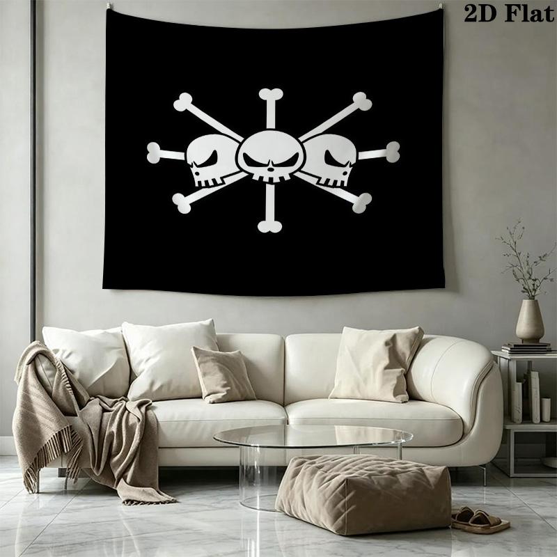 One Piece Logo Wall Tapestry Aesthetic Wall Hanging Printed Fabric Blanket Decorative Tapestries For Bedroom Living Room Home Decor
