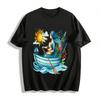 T-shirt décontracté graphique 'Balade en bateau parent-enfant au soleil' en pur coton