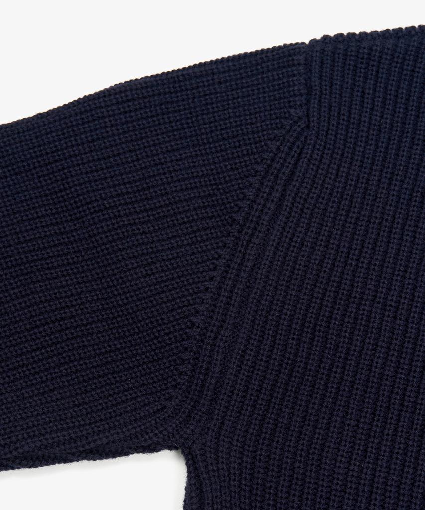 Toffee Oversized Round Neck Knit Cardigan (Navy)