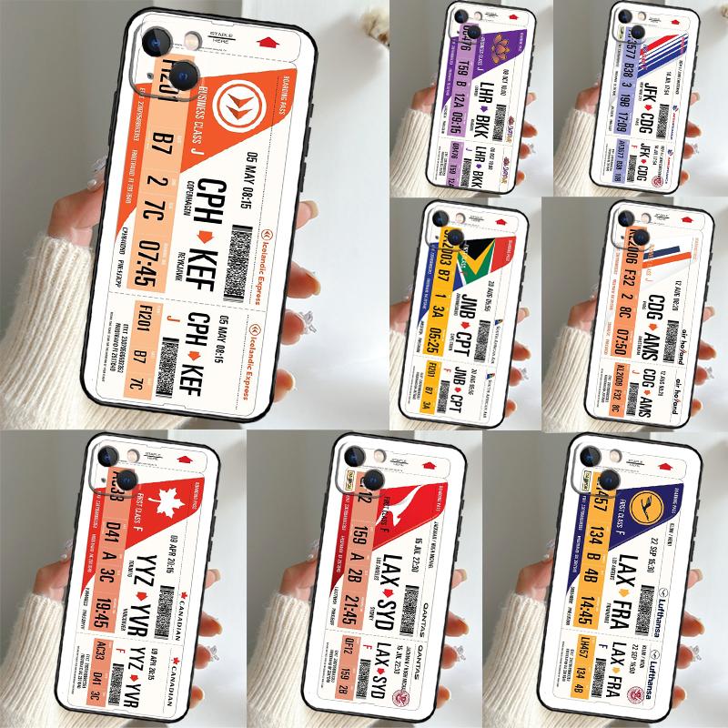 Authentic Airline Boarding Pass Cover For Xiaomi 15 13 14 Ultra 11T 12T 13T 14T Pro POCO X7 X3 X5 X6 Pro F5 F6 F7 Pro Case