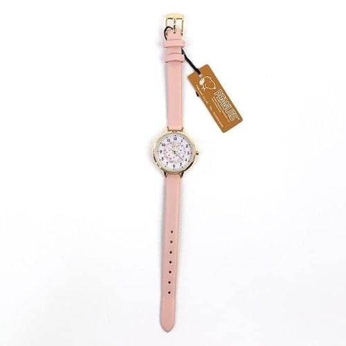 Fieldwork Women's Snoopy Analog Watch with Leather Strap, Watercolor Illustration, Pink (PNT033-2)