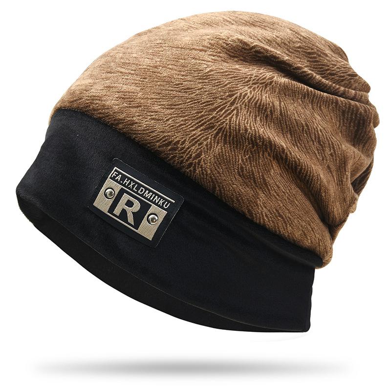 Autumn and Winter Velvet Double-layer Knitted Beanie Hat, Outdoor Cold-proof and Warm Neck Protector, Maternity Hat, Unisex Neck Warmer