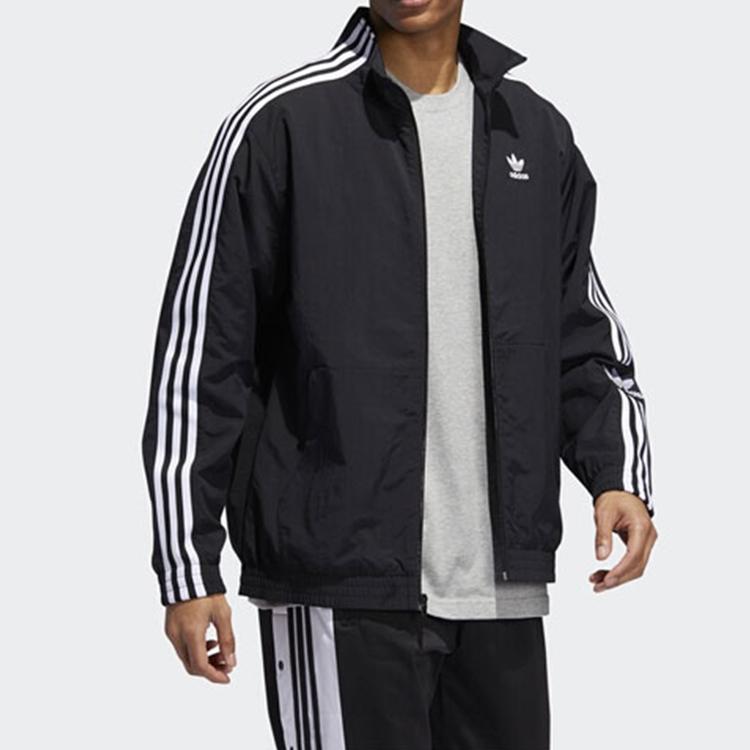 adidas Originals Lock Up Track Top With Sleeve Logo In American Retro Style Men Jackets Black ED6092