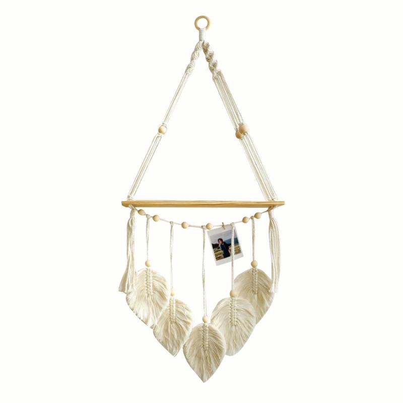 

1PC Hand-woven Shelf, Tapestry, Bohemian Wall Wall Hanging Flower Pot Ornament, Decorative Storage Rack