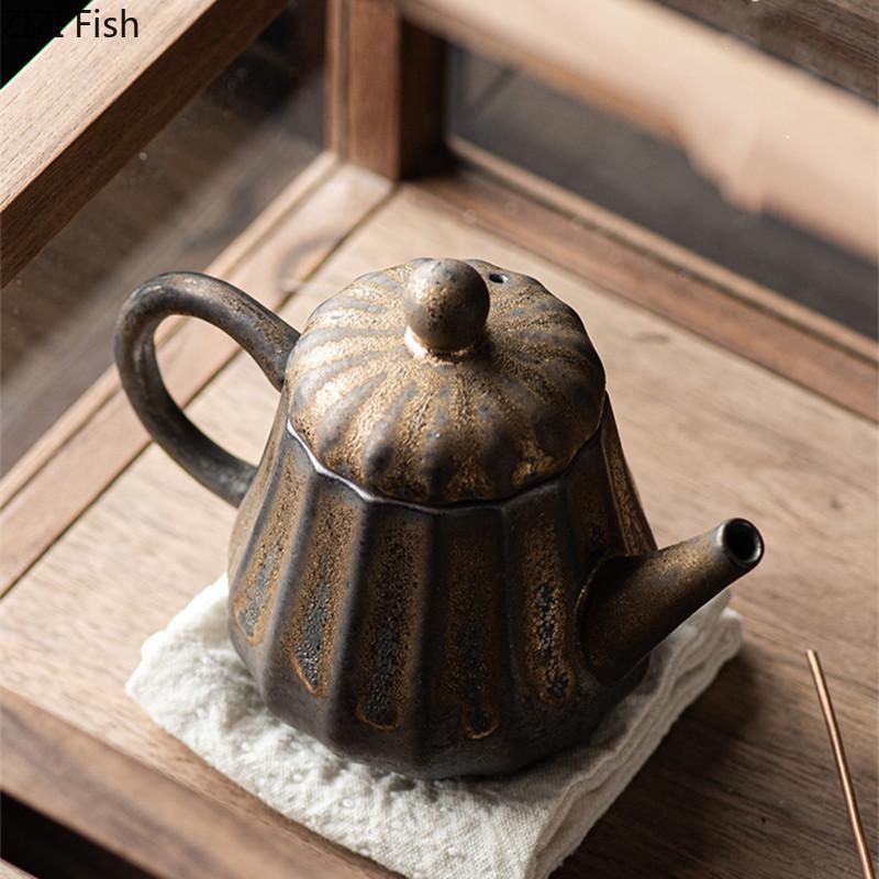 Hrubá keramika Konvička Kreativní keramická konvice Kancelář Pu'er Longjing Kung Fu čajová sada Retro příslušenství pro čínský čajový obřad