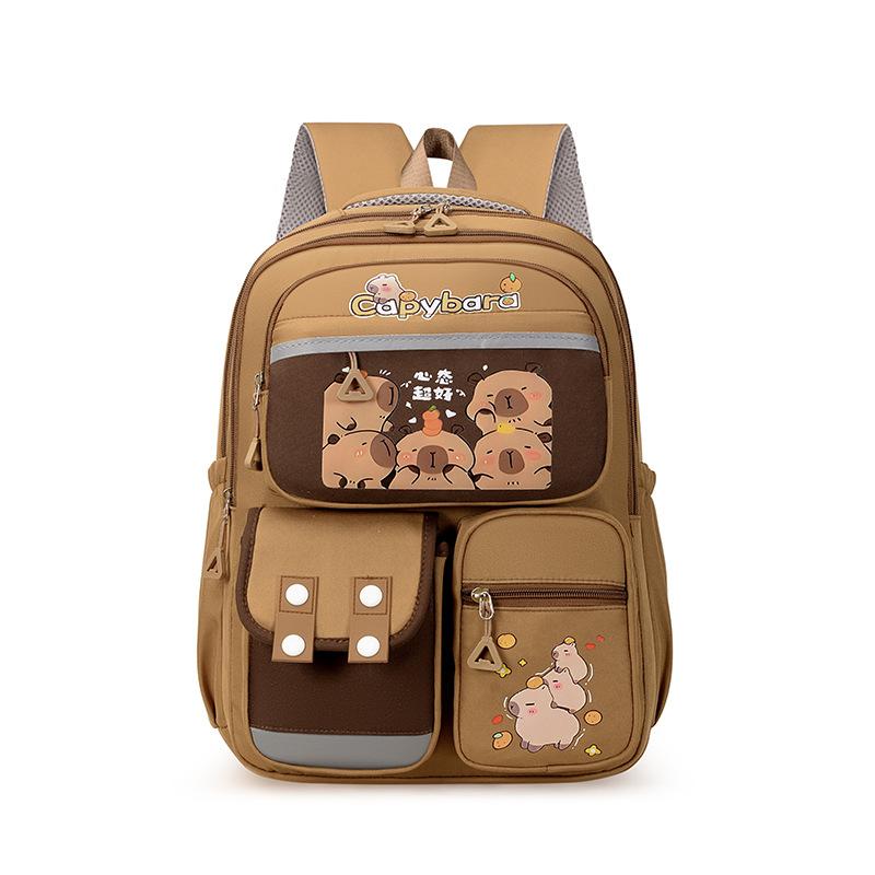 Capybara Schoolrugzak Tieners Meisjes Schooltassen Set Casual Dagrugzak Kinderen 3Stuks Boekentas Kawaii Kinder Schooltas Reisrugzak