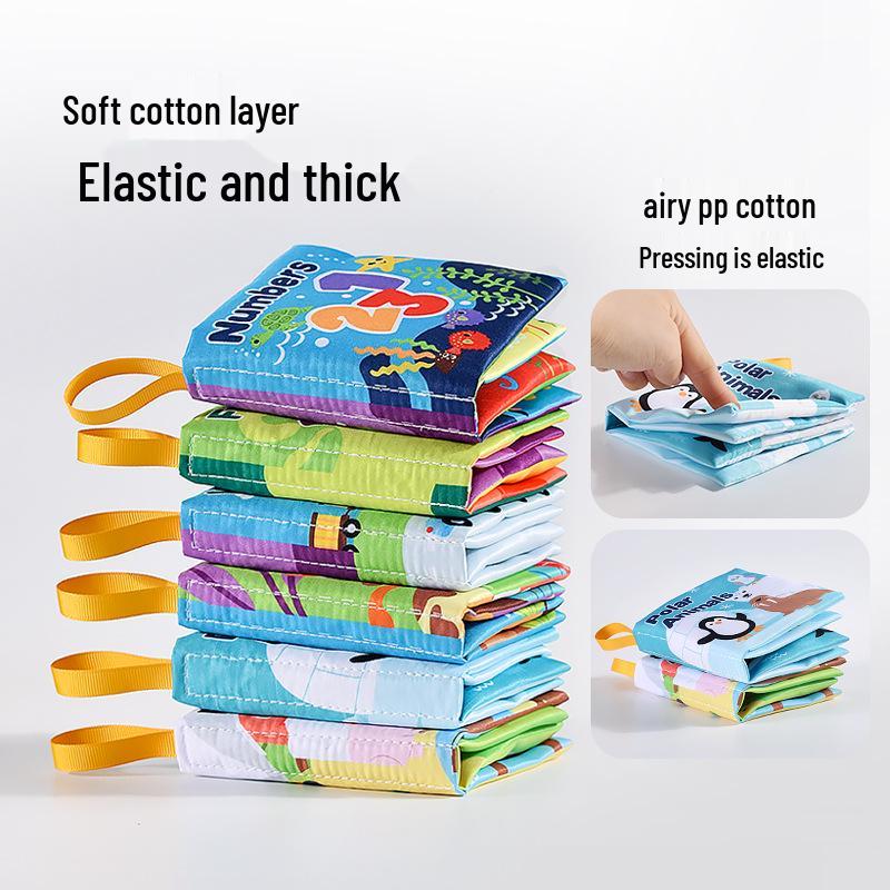 Baby Cognitive Cloth Book: Ocean, Forest & Farm Animals - Tear-Resistant & Interactive