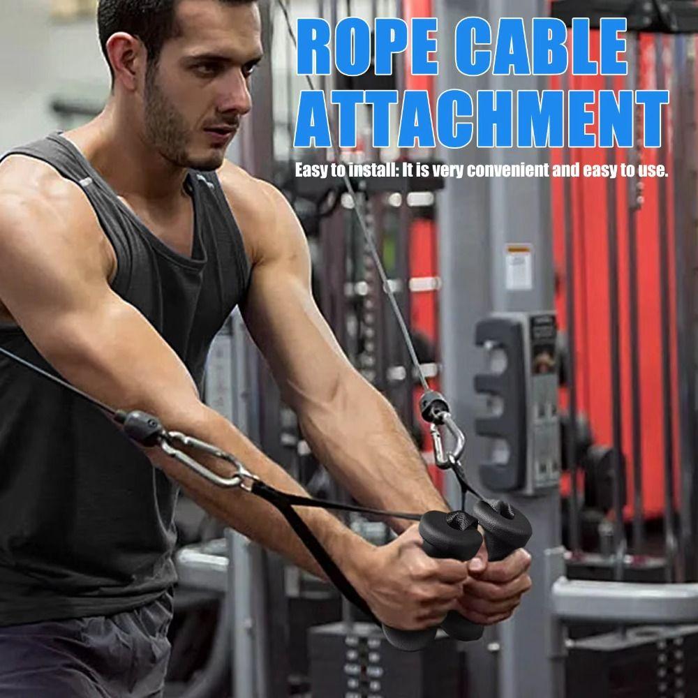 1 Pair Ergonomic Fitness Pull Rope Fits The Palm Rubber Grip Gantry Pull Rope Anti-Slippery Stable Gym Equipment Pull Rope Gym