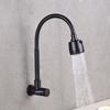 Stainless Steel Wall Mounted Faucet Single Cold Water Tap 360 Rotating Spout Washing Faucet Folding Neck Bathroom Kitchen Tap
