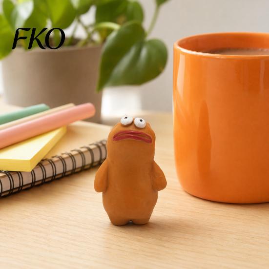 Creative Office Decoration Cute Ugly Mud Figure Desktop Decoration, Funny Resin Cartoon Personality Decor Statue, Hand-Painted Tabletop Sculpture for