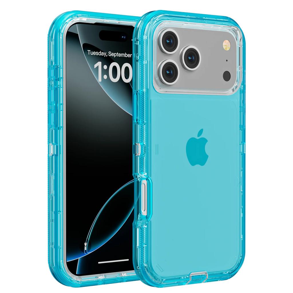 3IN1 Transparent Otter Armor Box Phone Case For IPhone 17 Air 16 E 15 14 Plus 13 12 11 Pro Max Rugged Shockproof Protect Cover