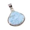 Natural Republic Larimar Gemstone 925 Solid Sterling Silver Pendant 1.5" Y6a00