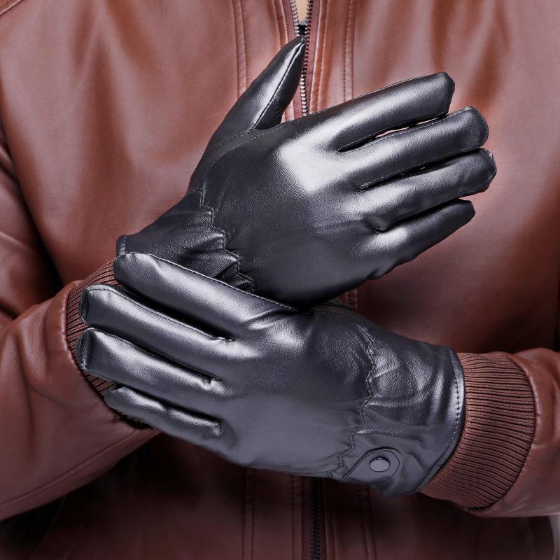 Gants d'hiver pour homme en cuir PU avec écran tactile: Cyclisme Épais, Chaud, Décontracté, Résistant au Froid
