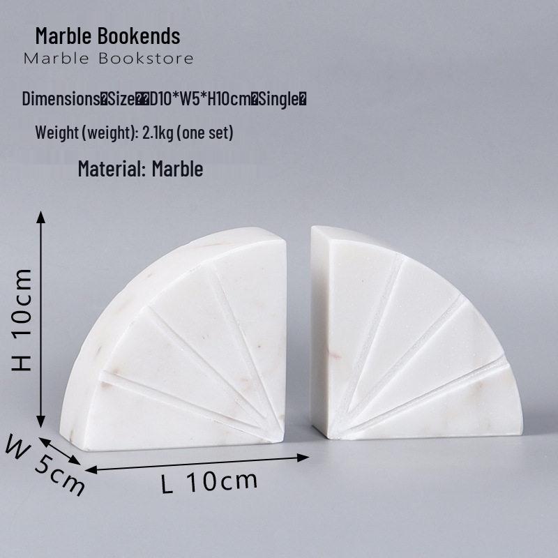 Nordic Marble Bookends – Modern Book Supports for Study and Bookshelves