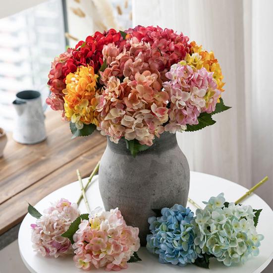 

Artificial Hydrangea Flowers Faux Hydrangea Blooms with Stem UV Resistant Artificial Flowers for Outdoors Vase Wedding Bouquets Centerpieces озеро синього кольору