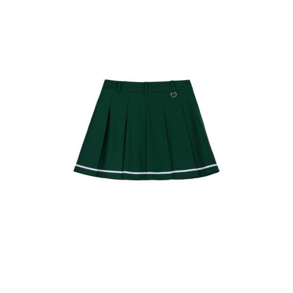 Goxo Pleats Skirt Green Metal Logo