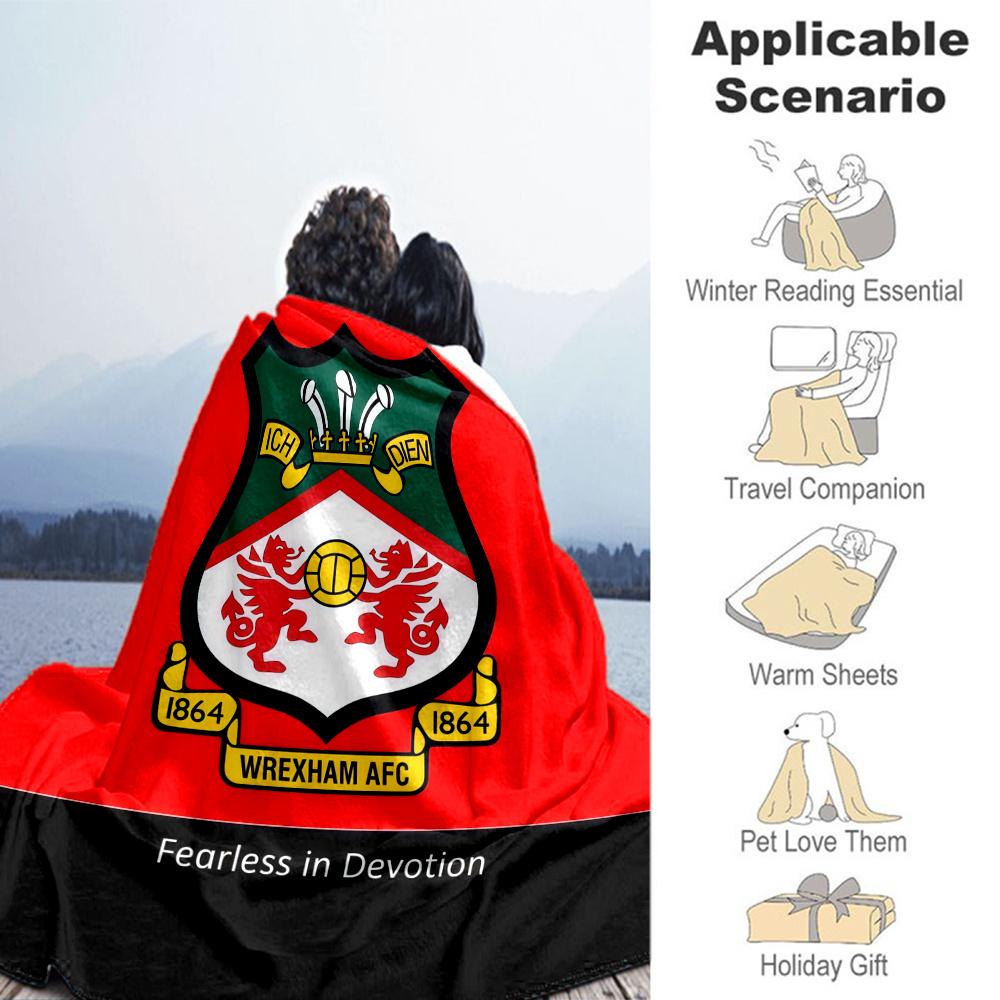 Wrexham Afctowel Blanket, High quality Comfortable for All Seasons, Home Decor, Warmth and Comfort