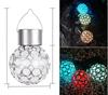 Outdoor Solar LED Hanging Lantern Waterproof Hollow Out Ball Lamp for Garden Yard Patio Balcony Pathway Outdoor Decor Lighting