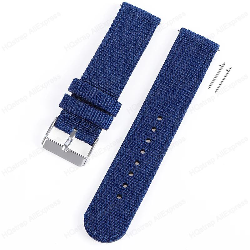 Colorful Nylon Watch Strap Stainless Steel Buckle Universal Replace Bracelet Quick Release Band for Men Women 18mm 20mm 22mm