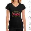 Twa Trans World T Shirt Big Size 100 Cotton Twa Flight Jetliner Pilot Retro Vintage 70s 80s 60 Mid Century Cool Old School