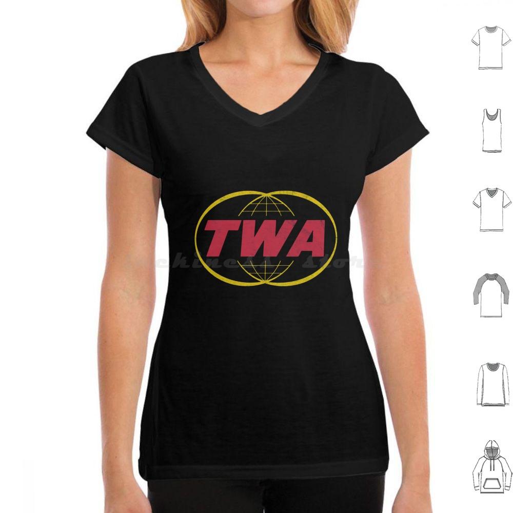 Twa Trans World T Shirt Big Size 100 Cotton Twa Flight Jetliner Pilot Retro Vintage 70s 80s 60 Mid Century Cool Old School