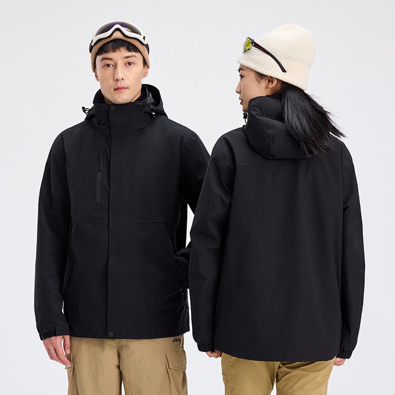 Premium 3-in-1 Outdoor Shell Jacket - Corporate Logo, Windproof, Waterproof, Ideal for Hiking and Mountaineering.